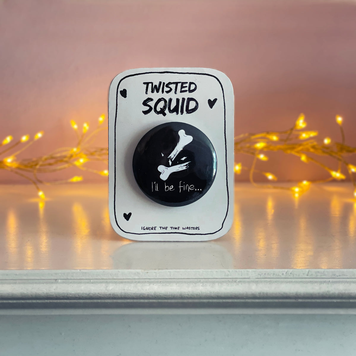 A Little Broken Pin Badge Twisted Squid