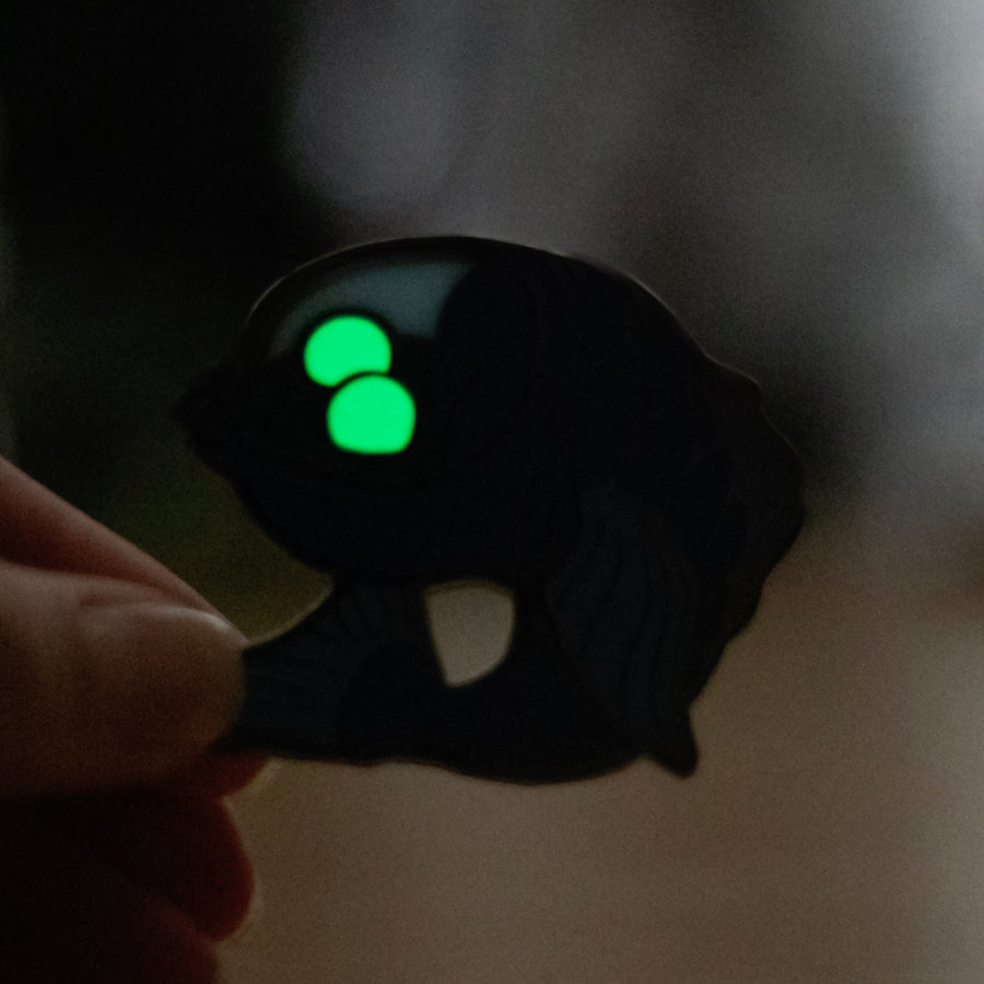 Barreleye Fish Enamel Pin [GLOWS IN THE DARK]