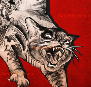 Tat Cat Art Print