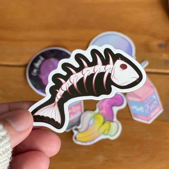 Fish Skeleton Vinyl Sticker