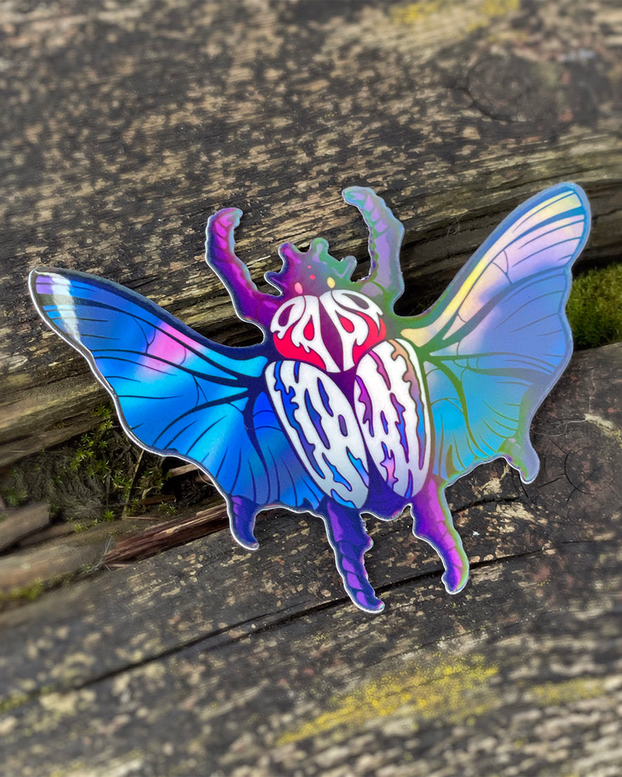 Goliath Beetle Holographic Sticker