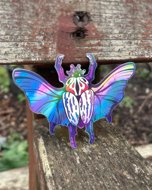 Goliath Beetle Holographic Sticker