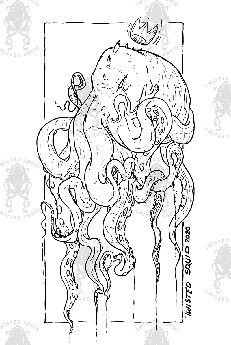 Kraken King White Tee SECOND (A)